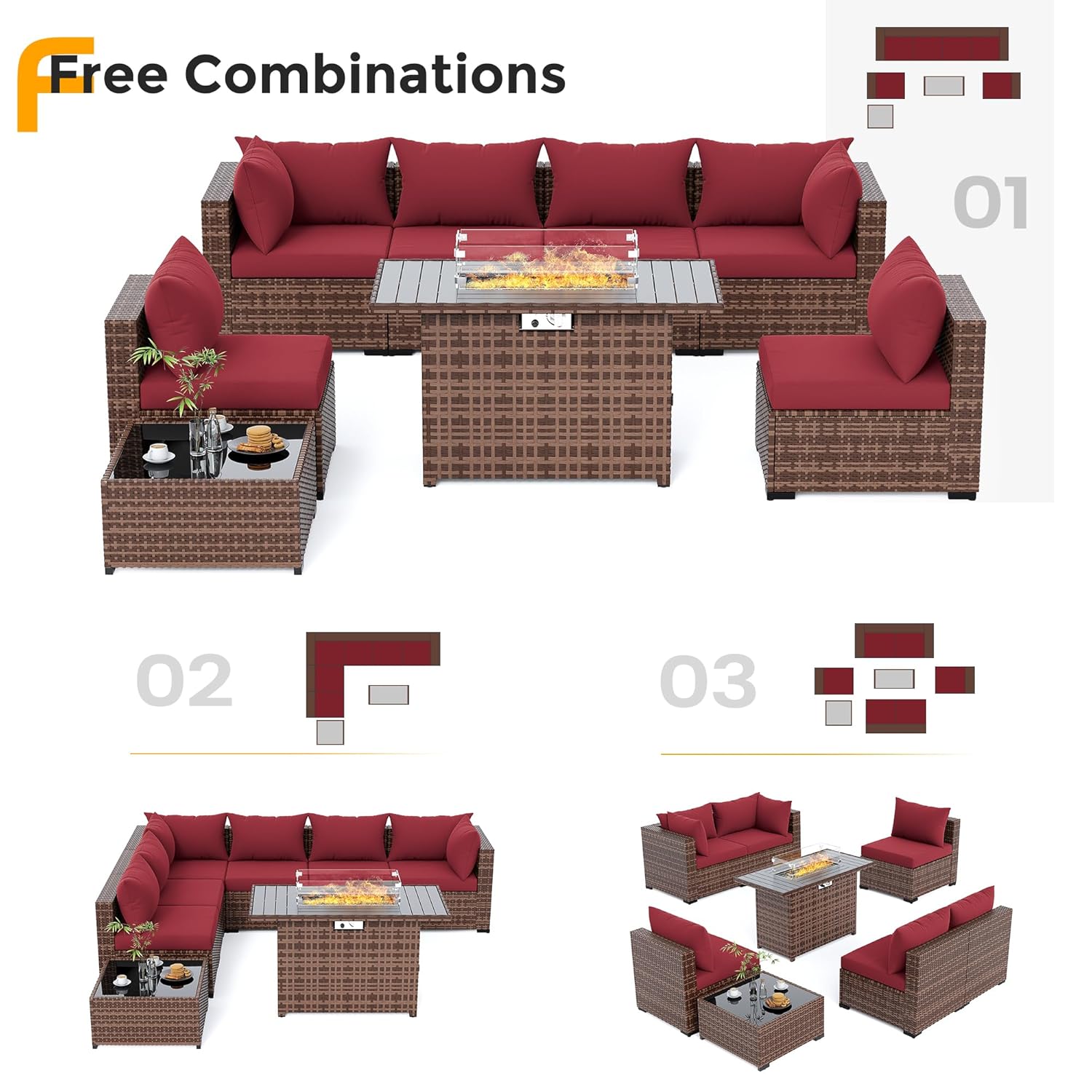 Комплект из 8 предметов: всепо – обзор и цена Outdoor Furniture With Fire Pit Table