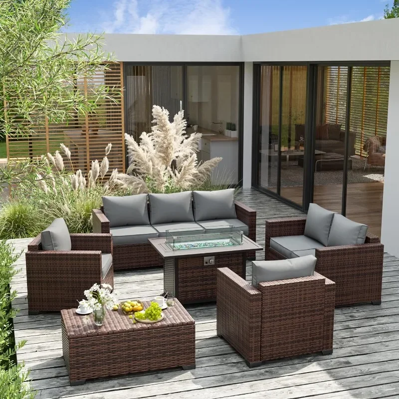 Набор мебели со столом для кос – обзор и цена Outdoor Furniture With Fire Pit Table