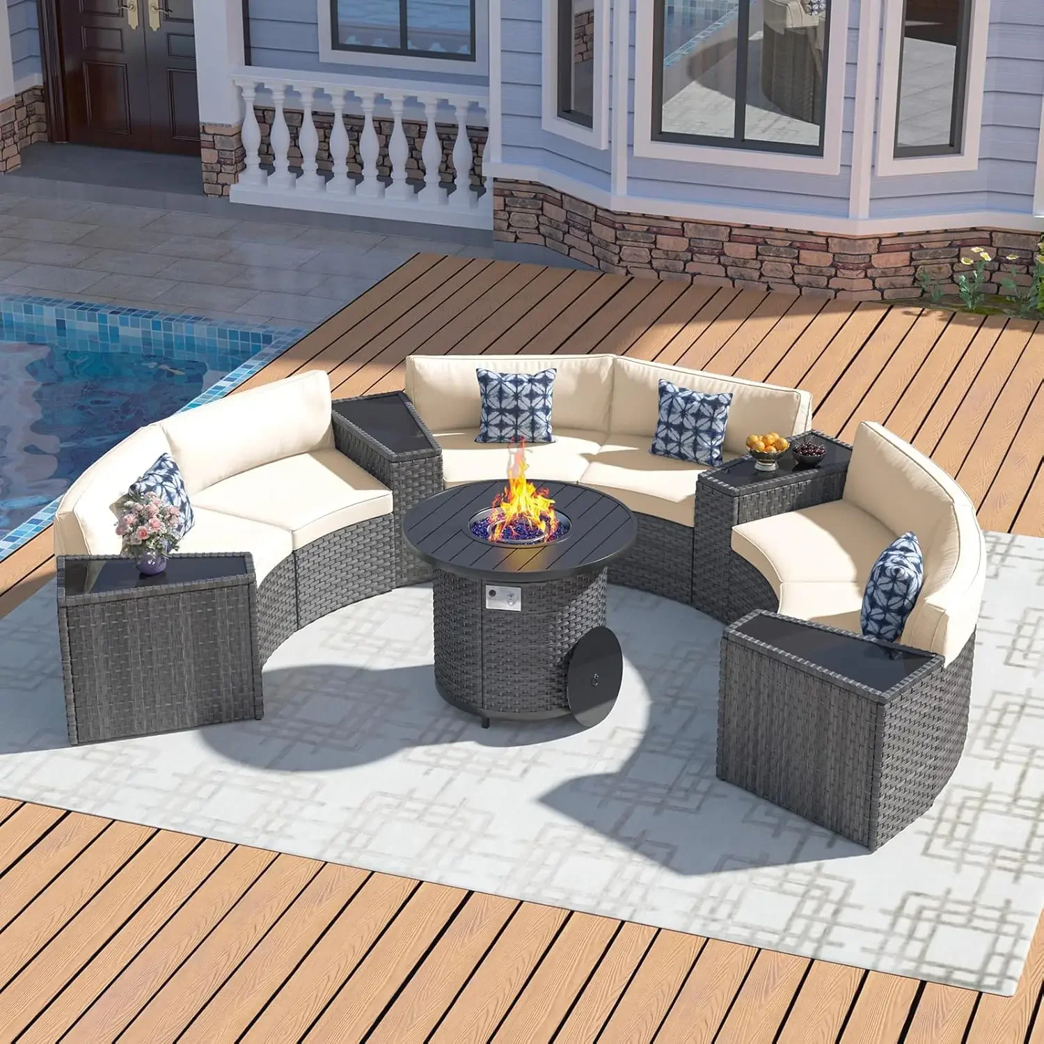 l Комплект мебели для патио с  – обзор и цена Outdoor Furniture With Fire Pit Table