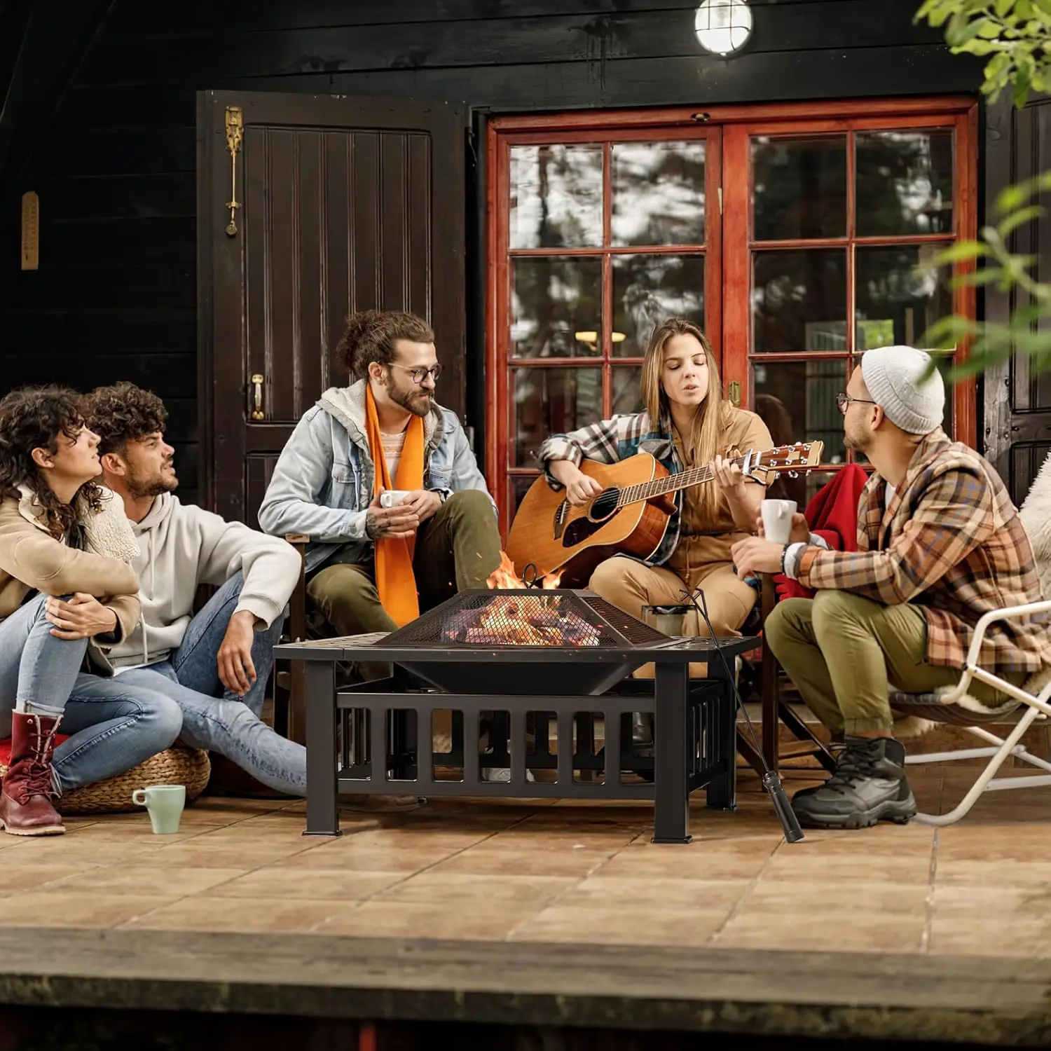 Уличный очаг-костровище, 32-дю – обзор и цена Outdoor Furniture With Fire Pit Table