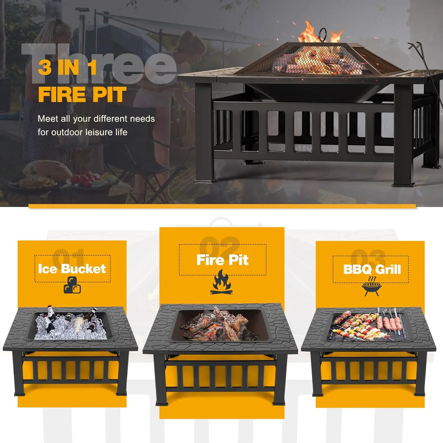 Уличный очаг-костровище, 32-дю – обзор и цена Outdoor Furniture With Fire Pit Table