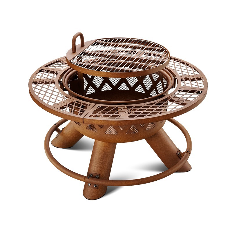 Современный уличный стальной м – обзор и цена Outdoor Furniture With Fire Pit Table