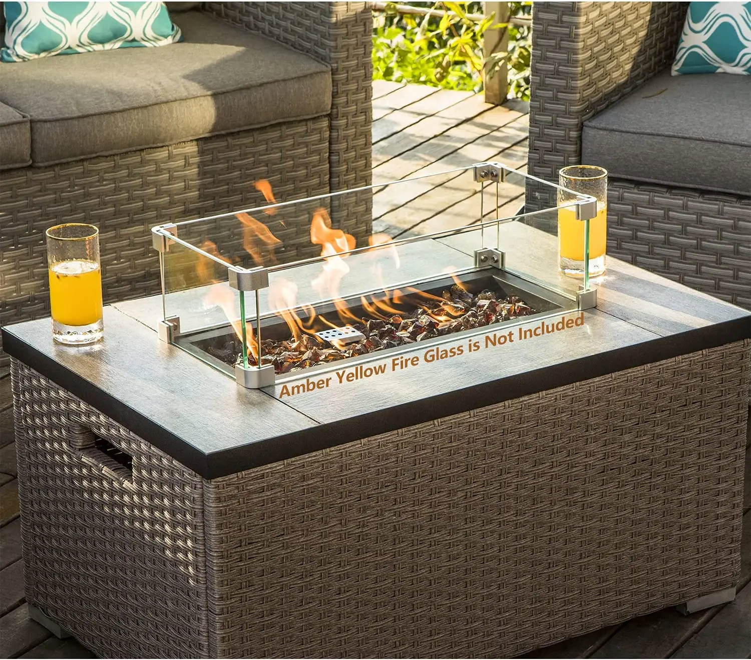 -Уличная мебель, 5-компонентны – обзор и цена Outdoor Furniture With Fire Pit Table