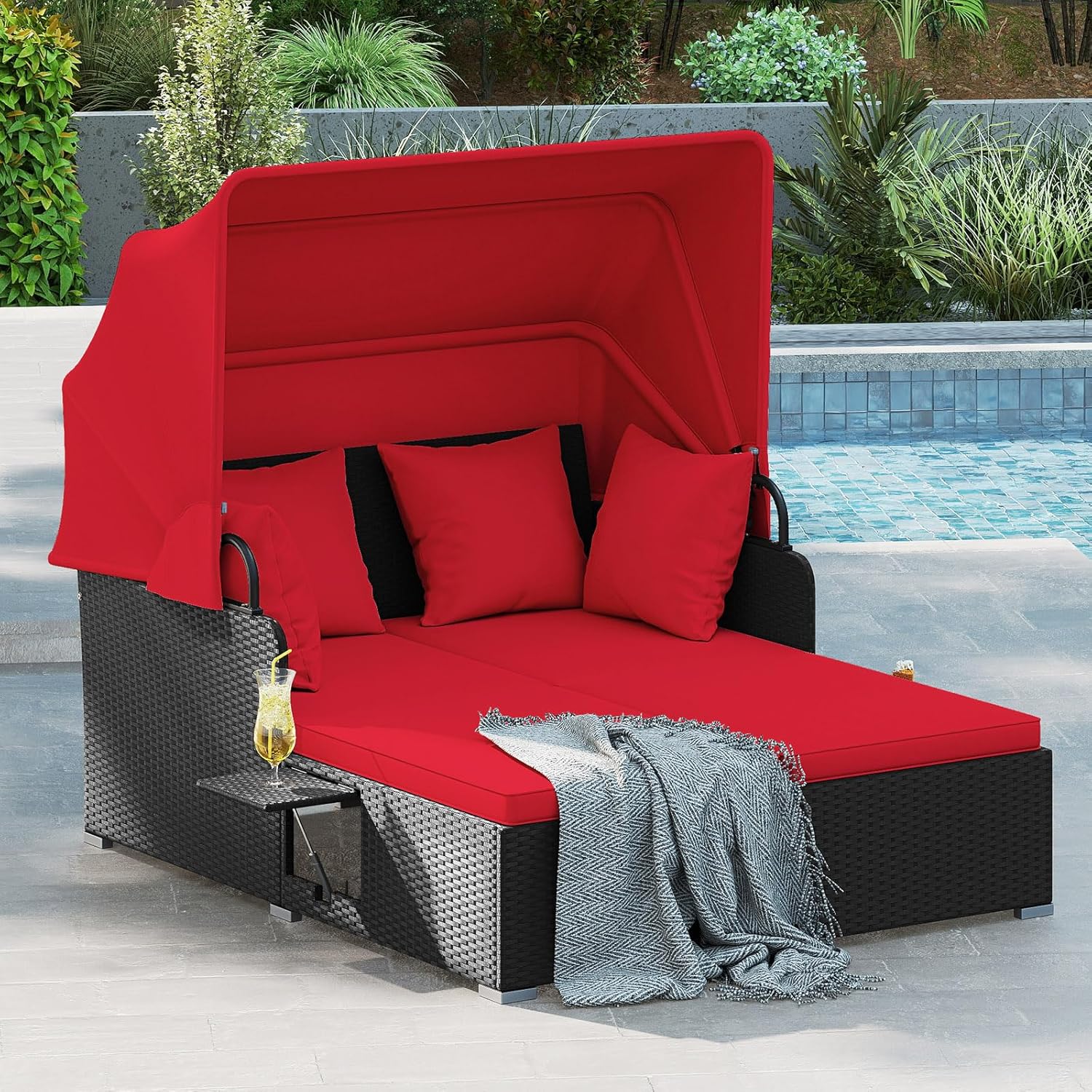 Двухместная ротанговая кушетка – обзор и цена Outdoor Daybed Furniture