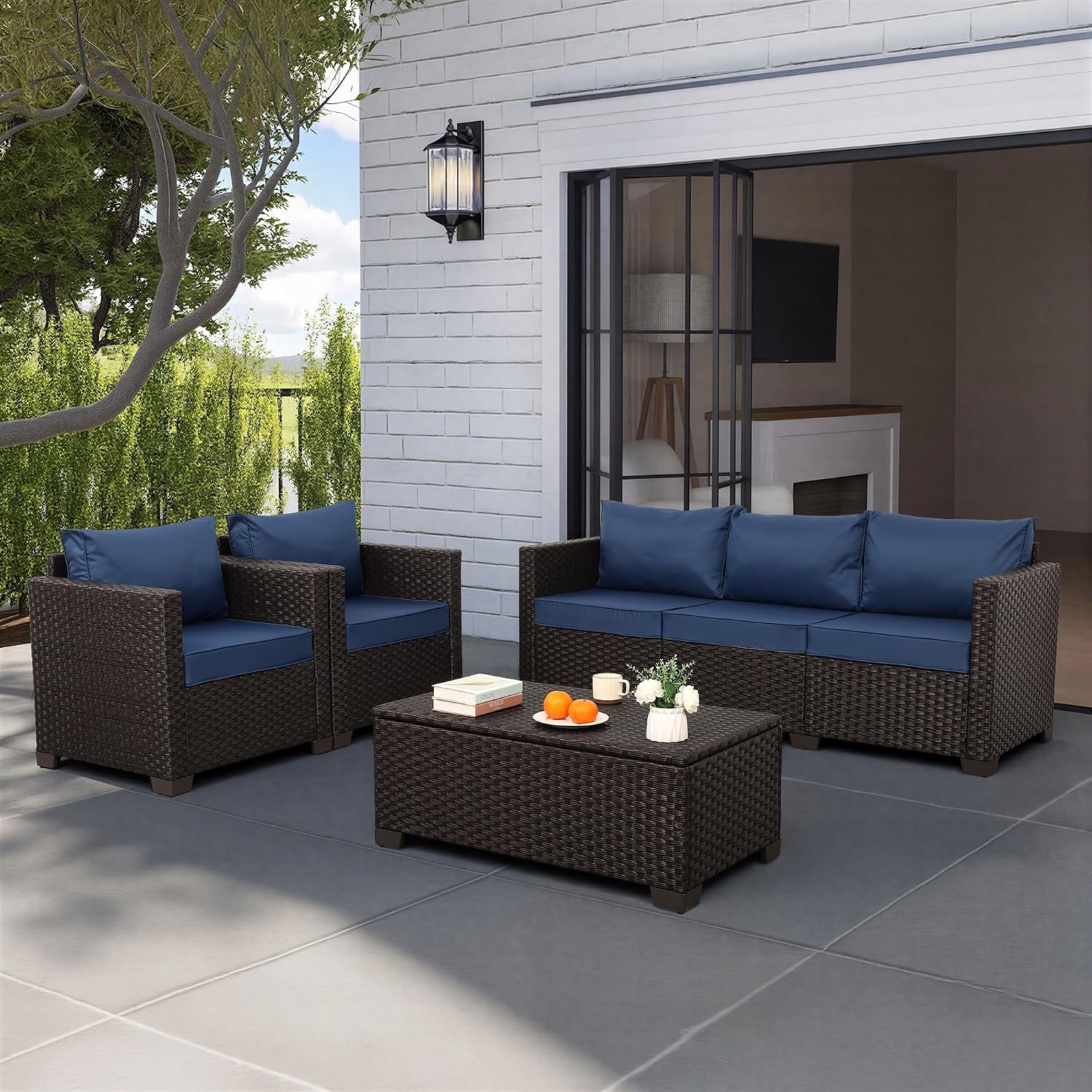 4-местный комплект садовой меб – обзор и цена Outdoor Furniture With Fire Pit Table